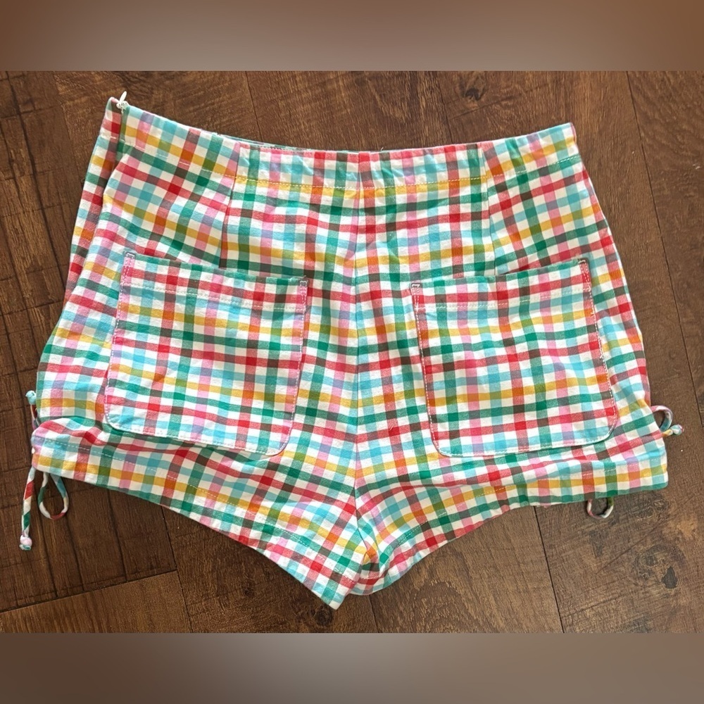 Maeve by Anthropologie Gingham Micro Mini shorts Sz 12 - Picture 5 of 9
